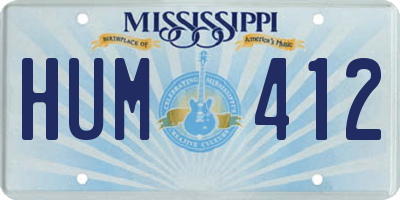MS license plate HUM412