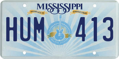 MS license plate HUM413