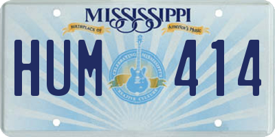 MS license plate HUM414