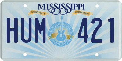 MS license plate HUM421