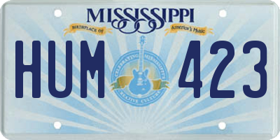 MS license plate HUM423