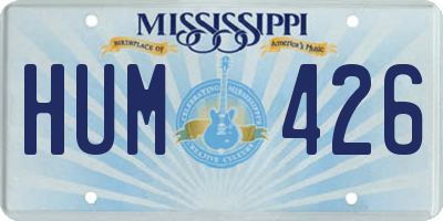 MS license plate HUM426