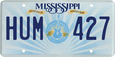 MS license plate HUM427