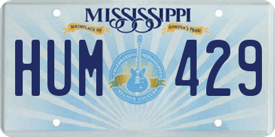 MS license plate HUM429
