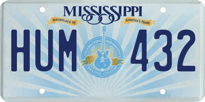 MS license plate HUM432