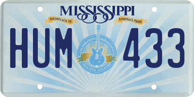MS license plate HUM433