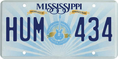 MS license plate HUM434