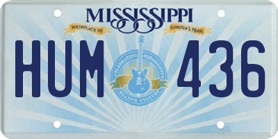 MS license plate HUM436