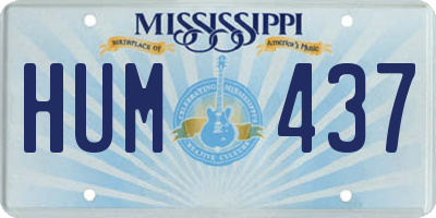 MS license plate HUM437