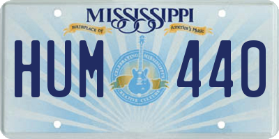 MS license plate HUM440