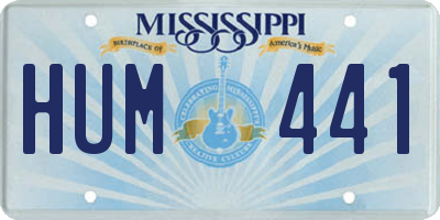 MS license plate HUM441