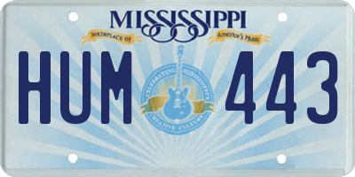 MS license plate HUM443