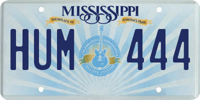 MS license plate HUM444