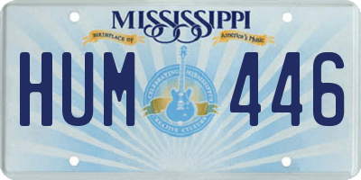 MS license plate HUM446