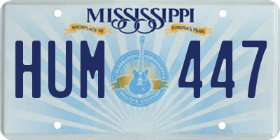 MS license plate HUM447