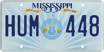 MS license plate HUM448