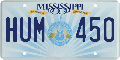 MS license plate HUM450