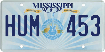 MS license plate HUM453