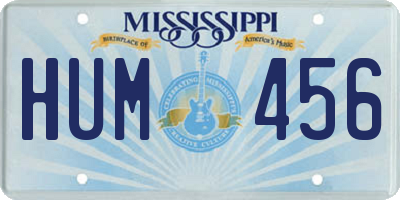 MS license plate HUM456