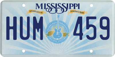 MS license plate HUM459