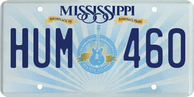 MS license plate HUM460
