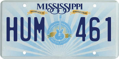 MS license plate HUM461