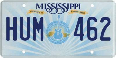 MS license plate HUM462