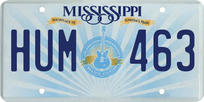 MS license plate HUM463