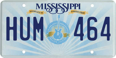 MS license plate HUM464
