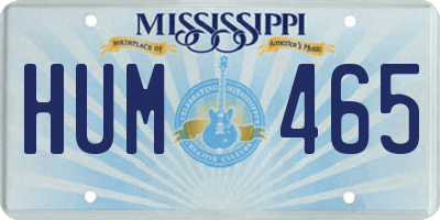 MS license plate HUM465
