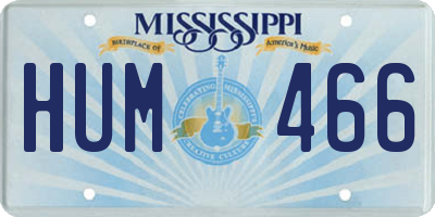 MS license plate HUM466