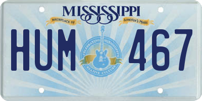 MS license plate HUM467