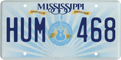 MS license plate HUM468
