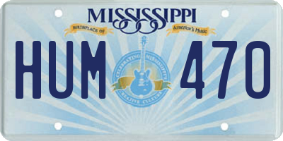MS license plate HUM470