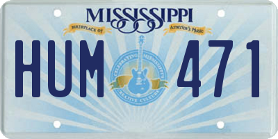 MS license plate HUM471