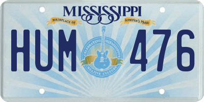 MS license plate HUM476