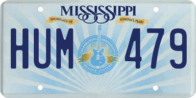 MS license plate HUM479