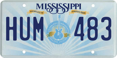 MS license plate HUM483