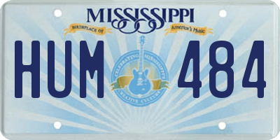 MS license plate HUM484