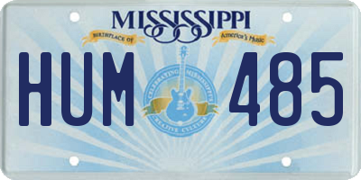 MS license plate HUM485