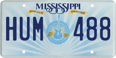 MS license plate HUM488