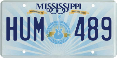 MS license plate HUM489