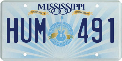 MS license plate HUM491