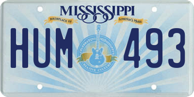 MS license plate HUM493