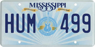 MS license plate HUM499