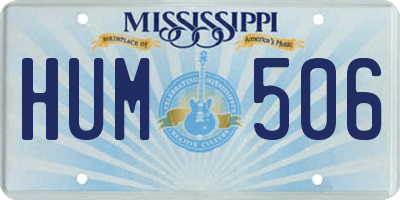 MS license plate HUM506