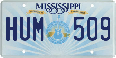 MS license plate HUM509