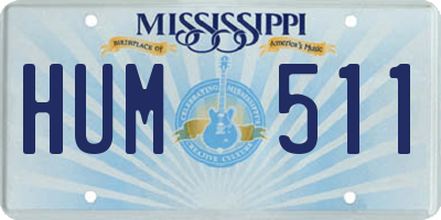 MS license plate HUM511