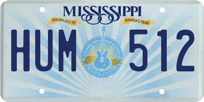 MS license plate HUM512