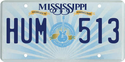 MS license plate HUM513